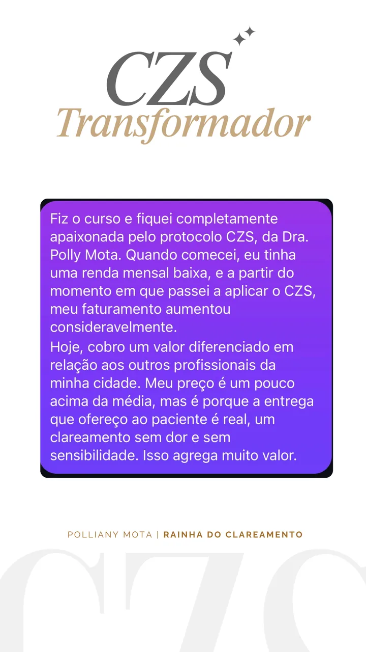 Depoimento de aluno CZS