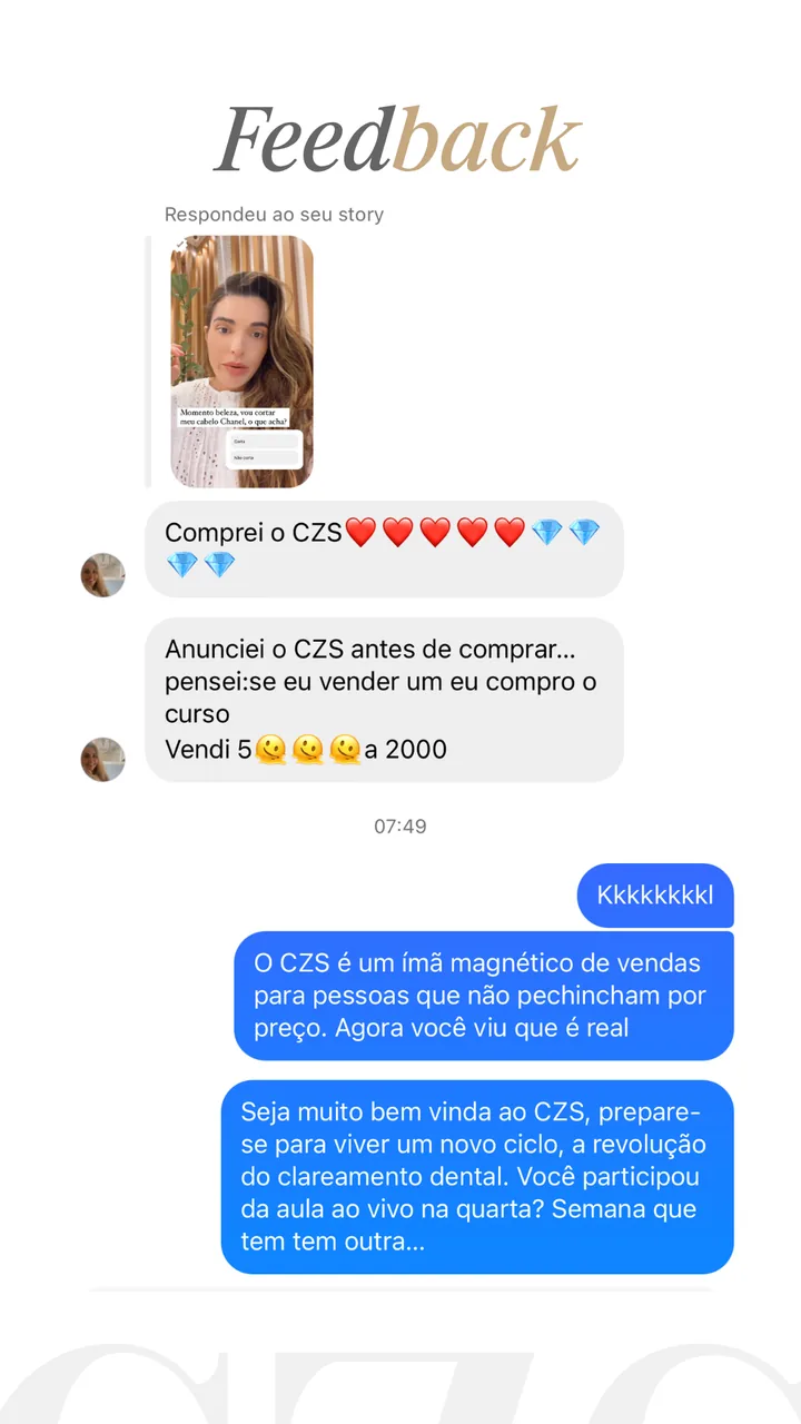 Depoimento de aluno CZS